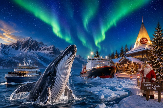 Whale watching , Abisko Northern lights, Ice Breaker and Santa claus village
